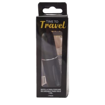 Mini Botella De Perfume Recargable Negra Travel