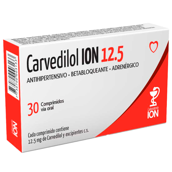 Carvedilol 12.5 Mg 30 Comprimidos