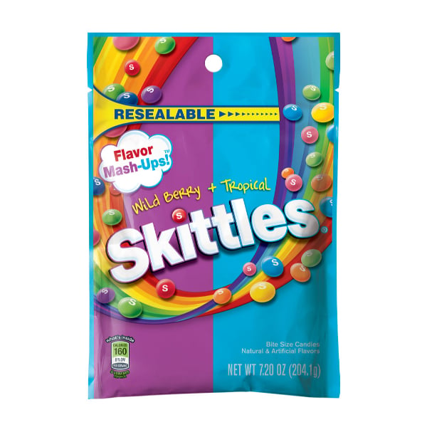 Caramelos Skittles Wild Berry + Tropical 204 G