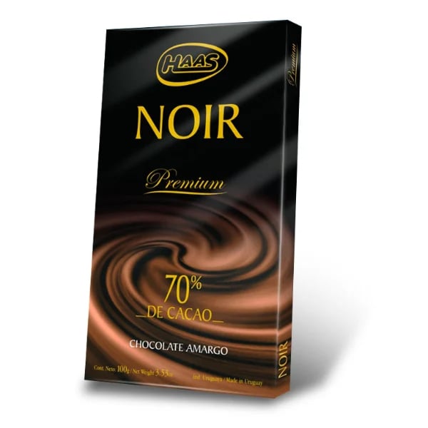 Tableta De Chocolate Haas Noir 70% Cacao 100 G