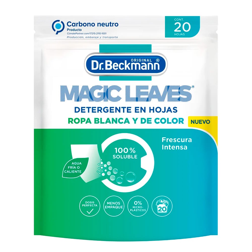 Jabón En Laminas Para Ropa Dr. Beckmann Magic 20 Unidades