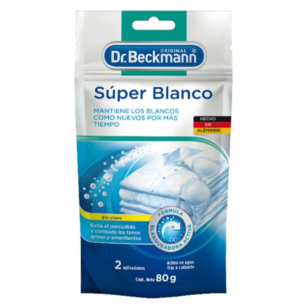 Jabón Para Ropa Dr.beckmann Blanqueador Super Blanco Doypack 80 G