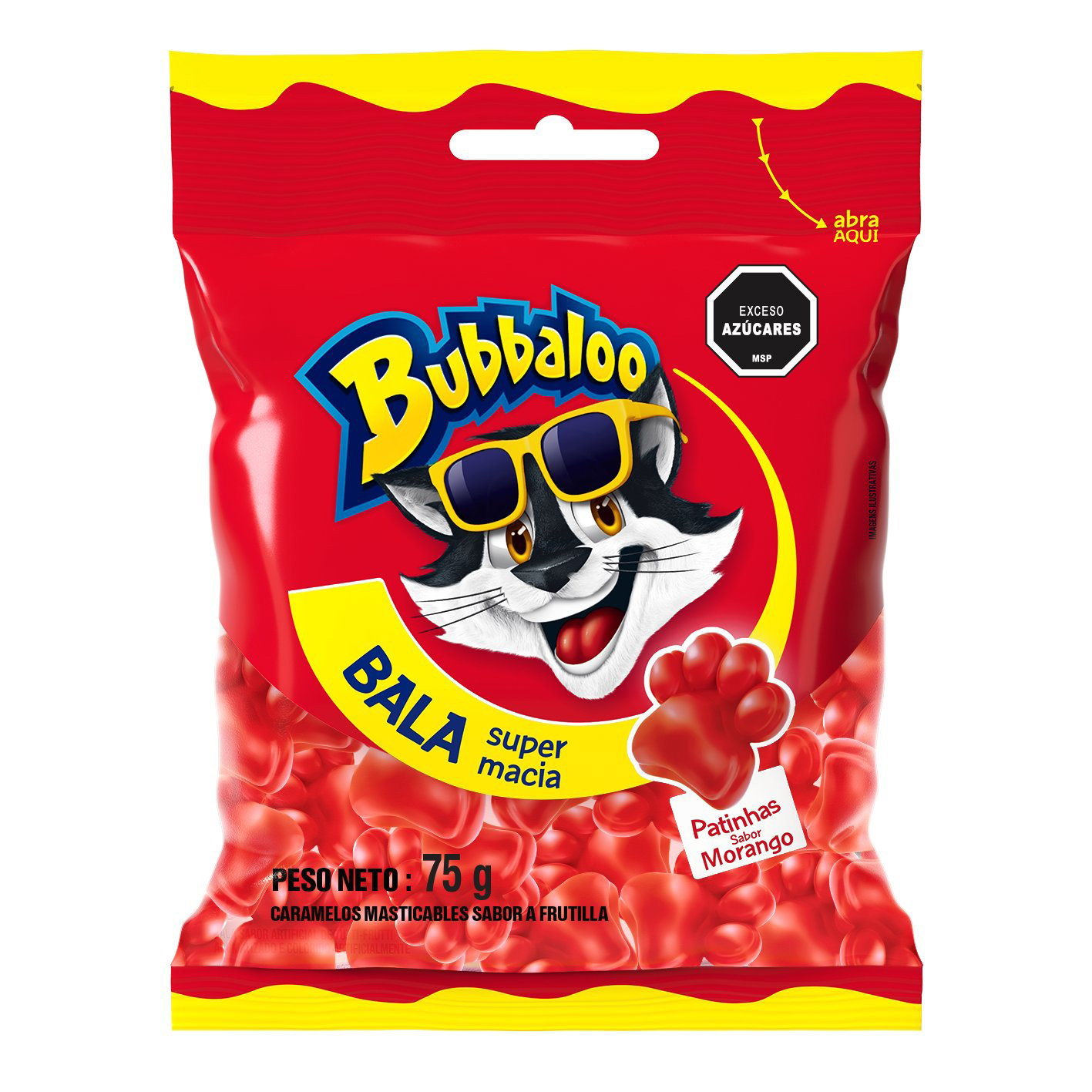 Gomitas Bubbaloo Bala Mix Frutilla 75 G