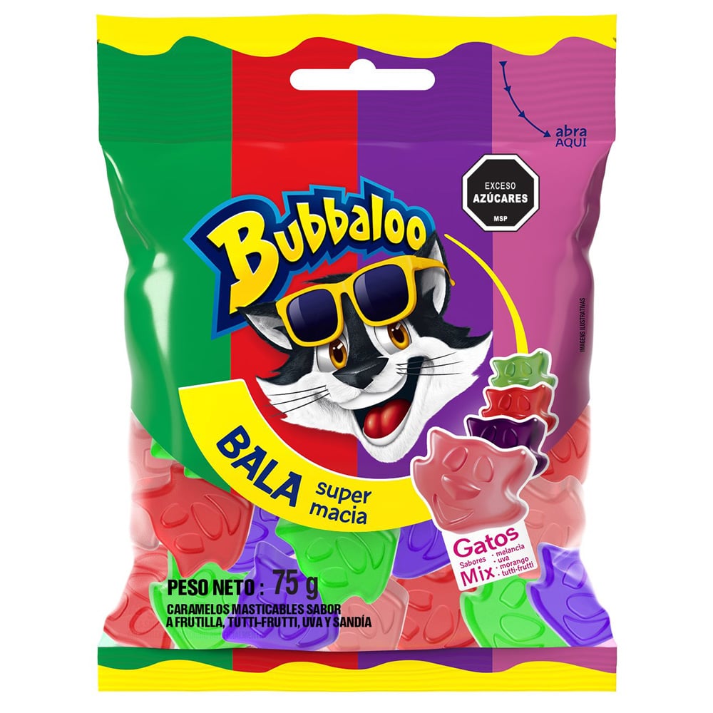 Gomitas Bubbaloo Bala Mix Gato 75 G