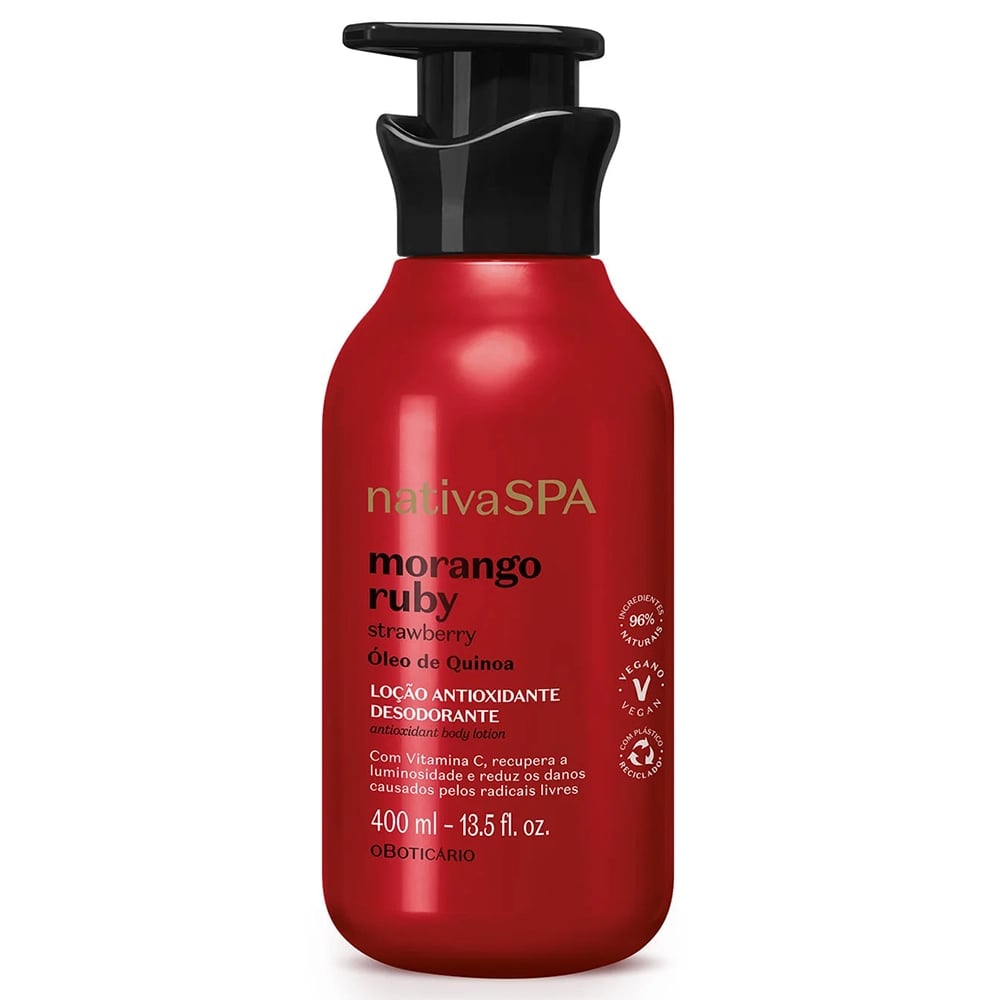 Crema Hidratante O Boticário Nativa Spa Morango Ruby 400 Ml