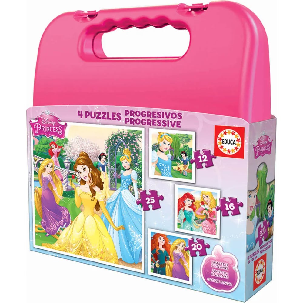 Puzzle Educa Valija Princesas 4 En 1