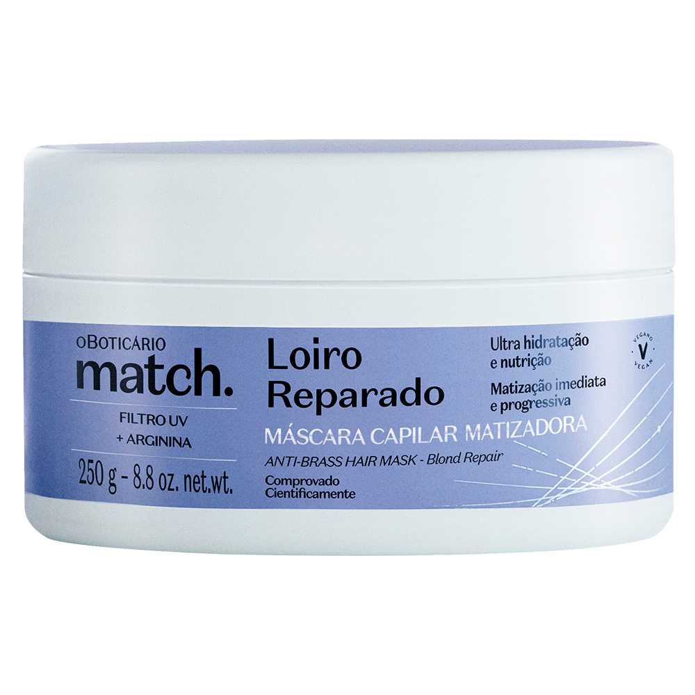 Mascarilla Capilar O Boticário Matizadora Match Rubio Reparado 250 G