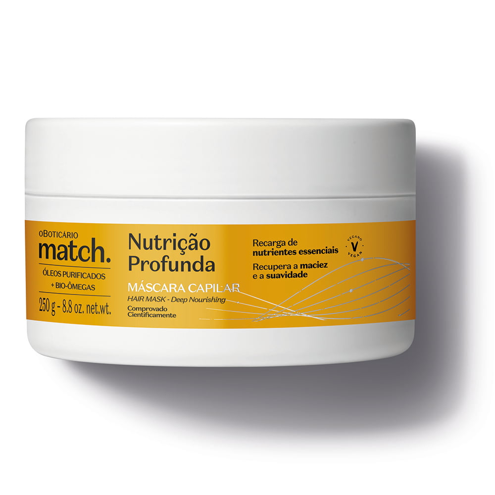 Mascarilla Capilar O Boticário Match Nutrición Profunda 250 G