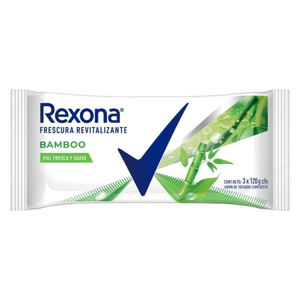 Jabón En Barra Rexona Bamboo 120 G 3  Unidades