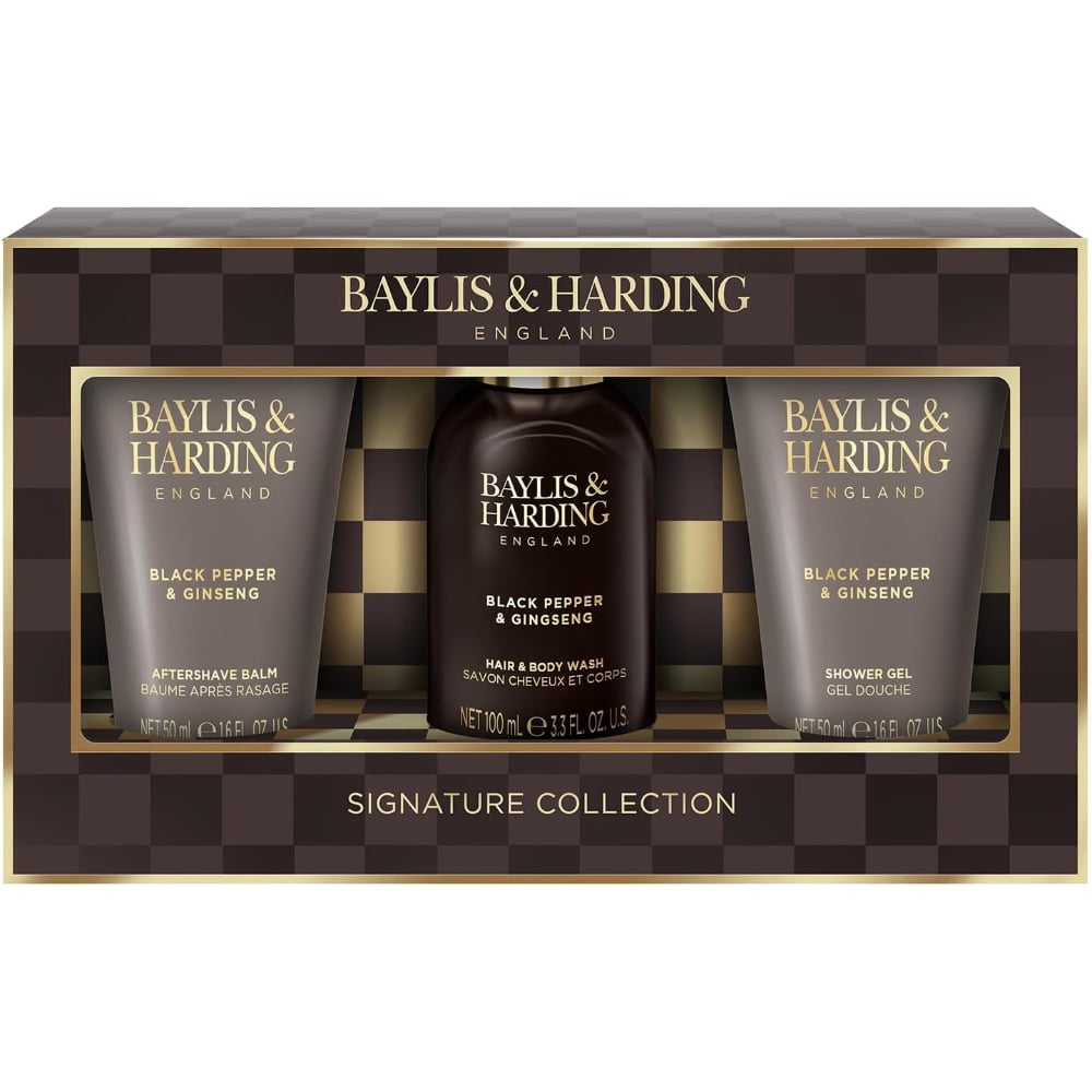 Set De Cuidado Masculino Baylis & Harding Black Pepper Ginseng Mini 3 Unidades