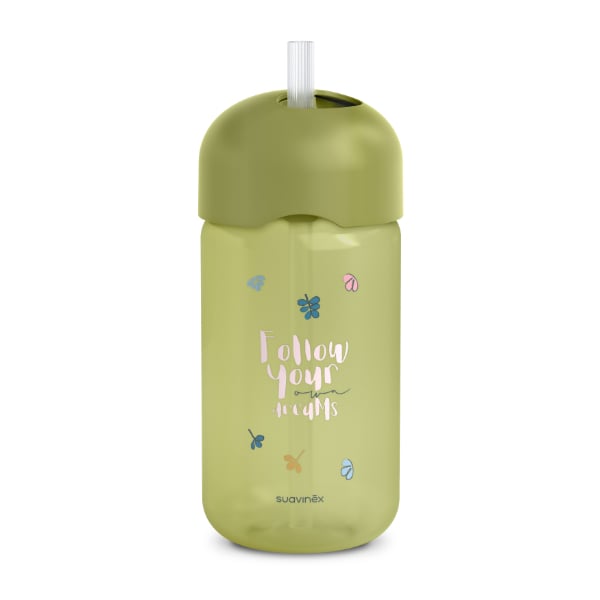 Vaso Con Pajita Suavinex +18 Meses Verde Oliva 340 Ml