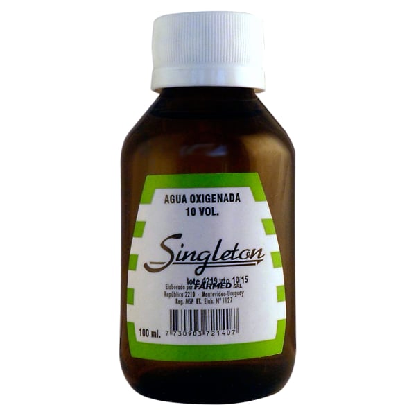 Agua Oxigenada Singleton 10 Vol. 100 Ml