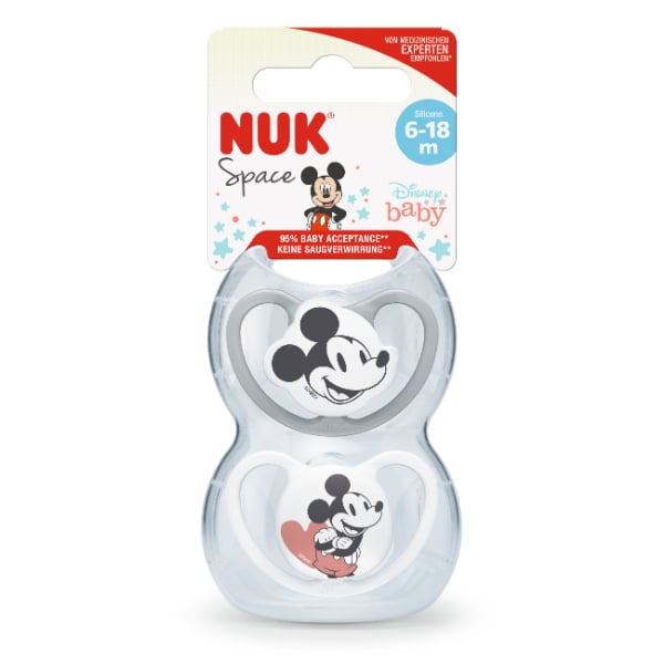 Chupete Nuk Disney Talle 2 Gris 2 Unidades