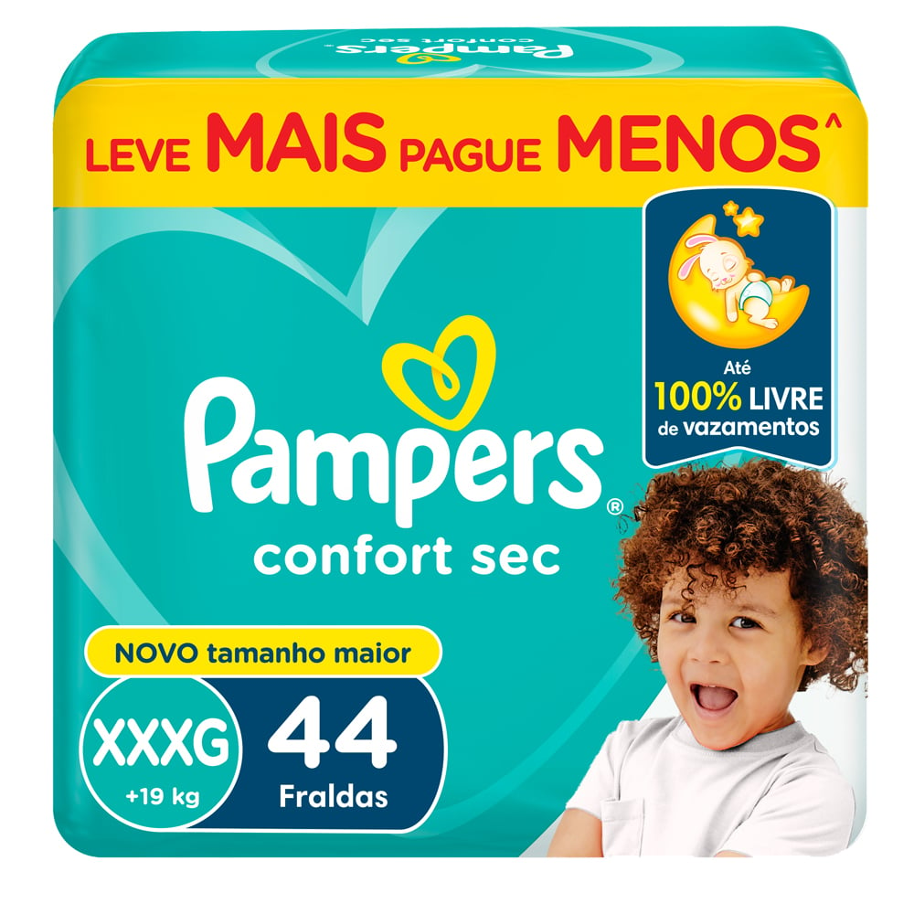 Pañales Pampers Confort Sec Xxxg 44 Unidades