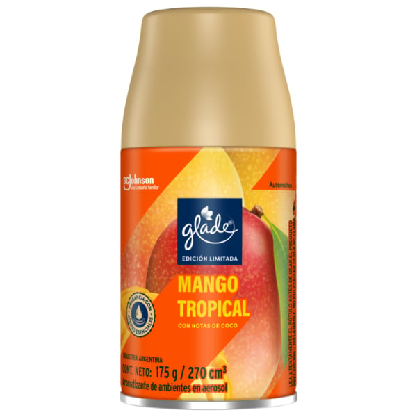 Repuesto Aromatizante De Ambientes Automático Glade Mango 175 G