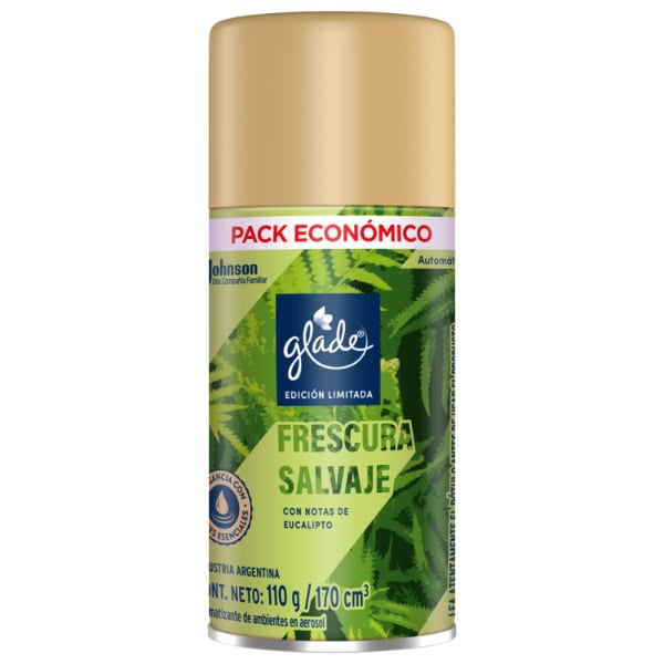 Repuesto Aromatizante De Ambientes Automático Glade Frescura Salvaje 110 G