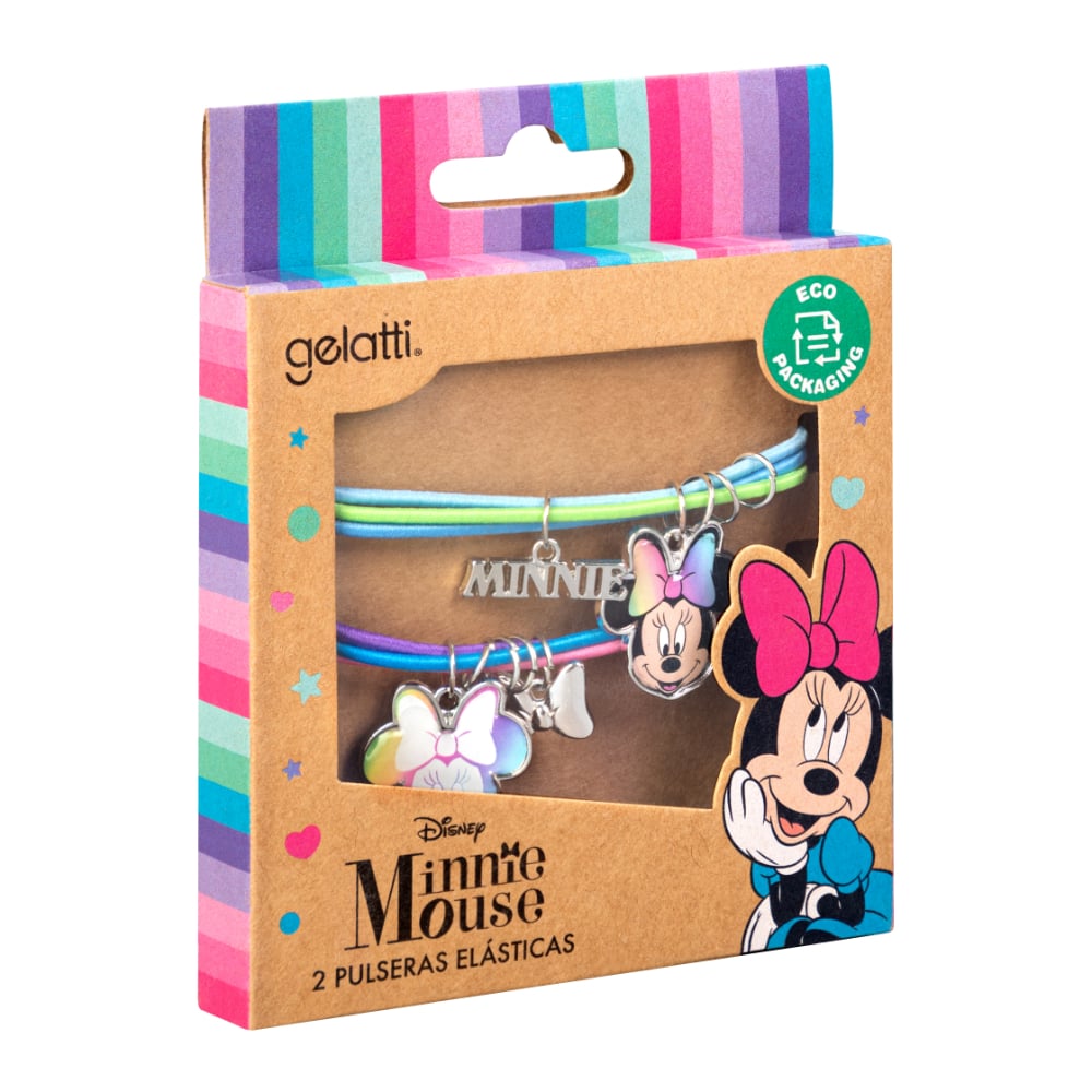 Set 2 Pulseras Con Dijes Disney Minnie