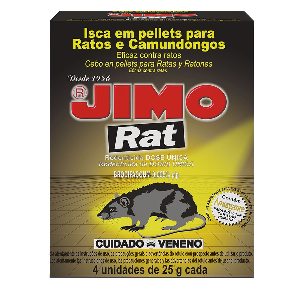 Raticida Jimo Granulado Anticoagulante 4 Unidades 25 G 