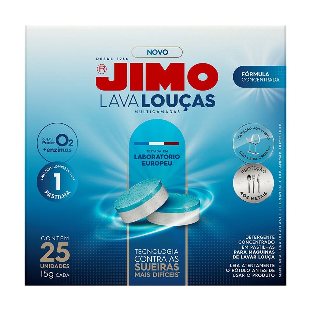 Detergente Para Lavavajilla Jimo En Pastillas 25 Unidades