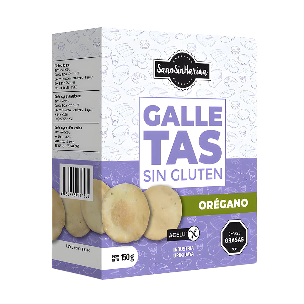 Galletas Sano Sin Harina Orégano 150 G