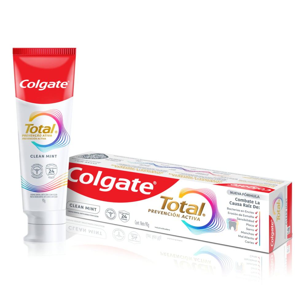 Pasta De Dientes Colgate Total Clean Mint Prevención Activa 90 G