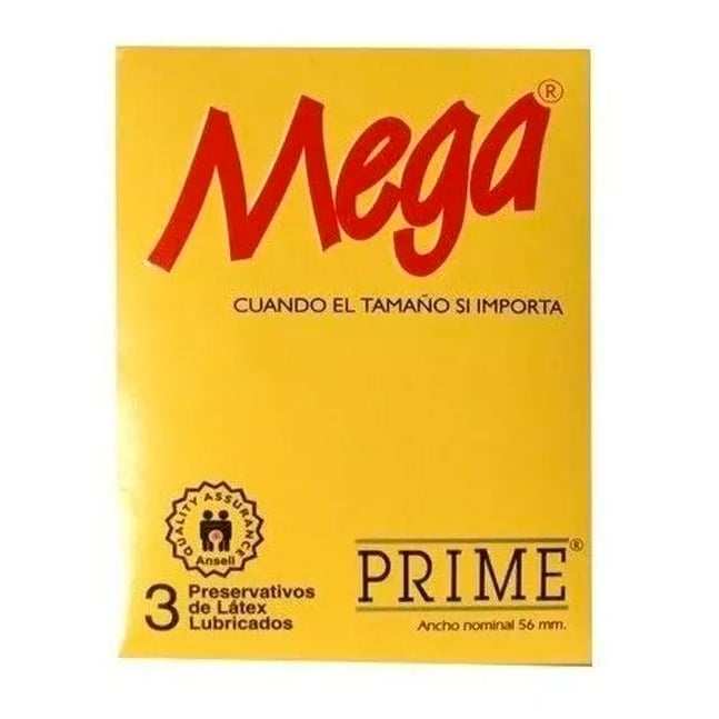 PRESERVATIVO PRIME MEGA X3 UNIDADES.