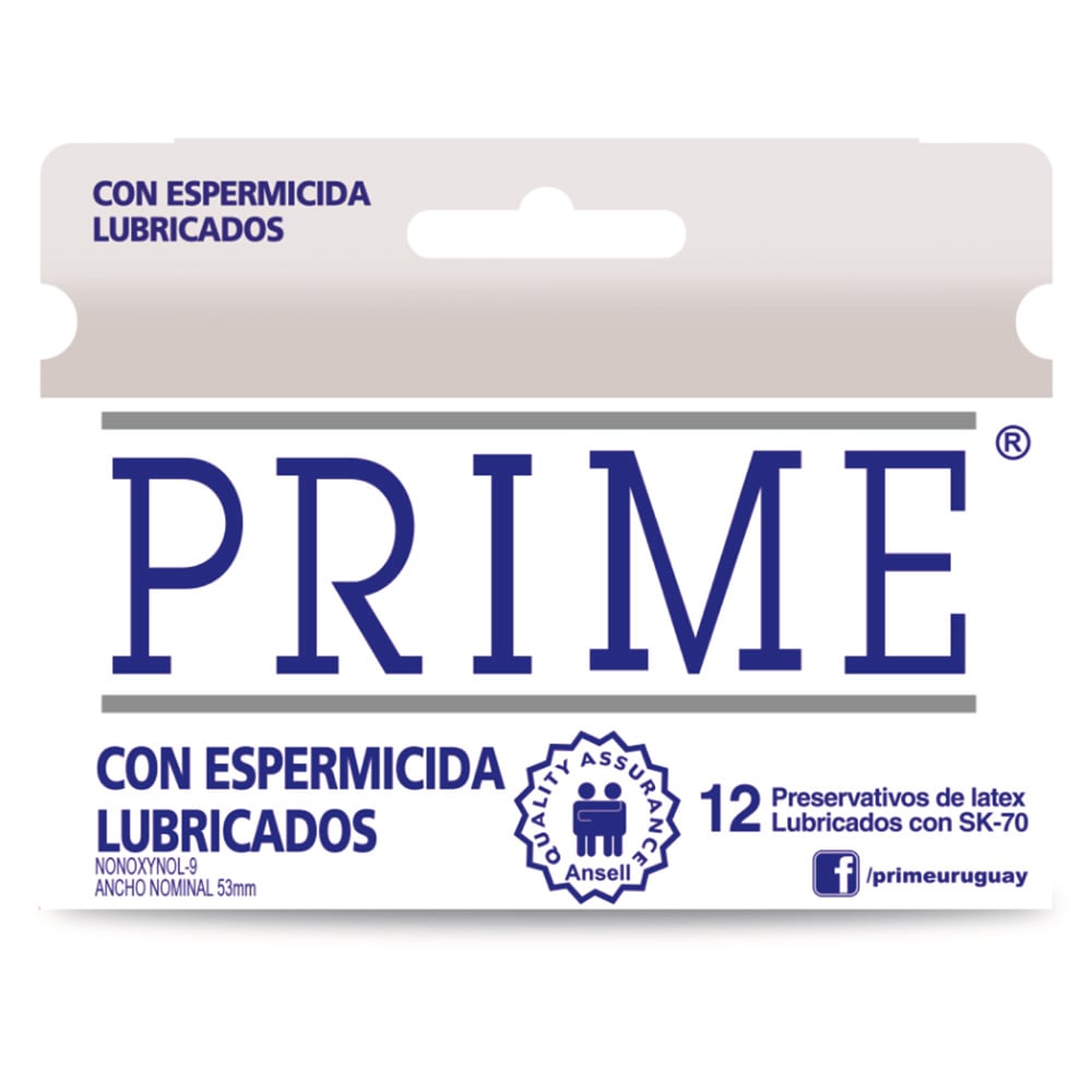 PRESERVATIVO PRIME CON ESPERMICIDA X12 UNIDADES.