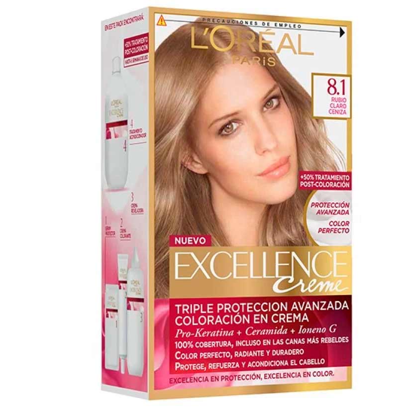 Tinta L'oréal Paris Excellence Creme N°8.11 Rubio Claro Ceniza Profundo