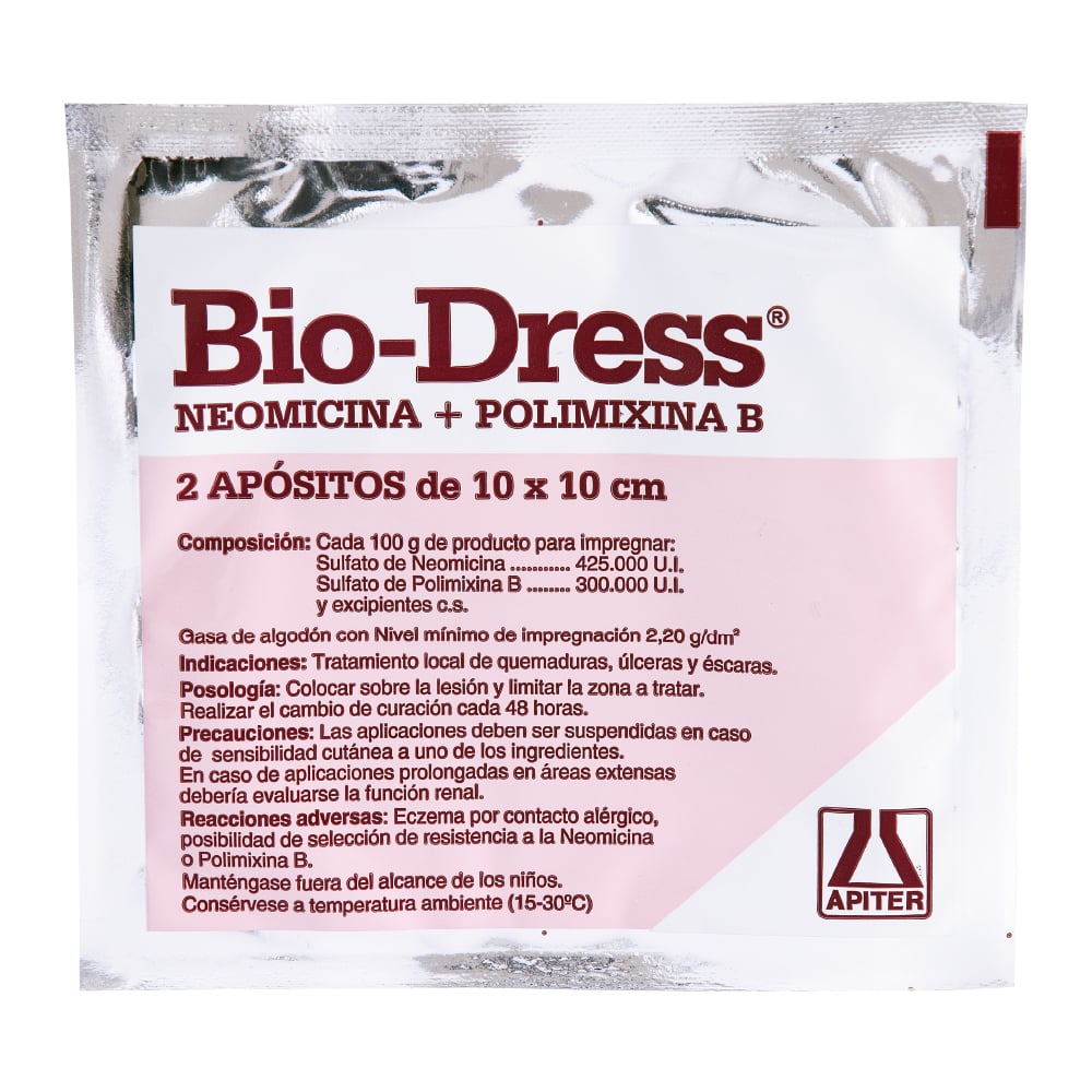 Apósitos Bio Dress 10x10cm 2 Unidades