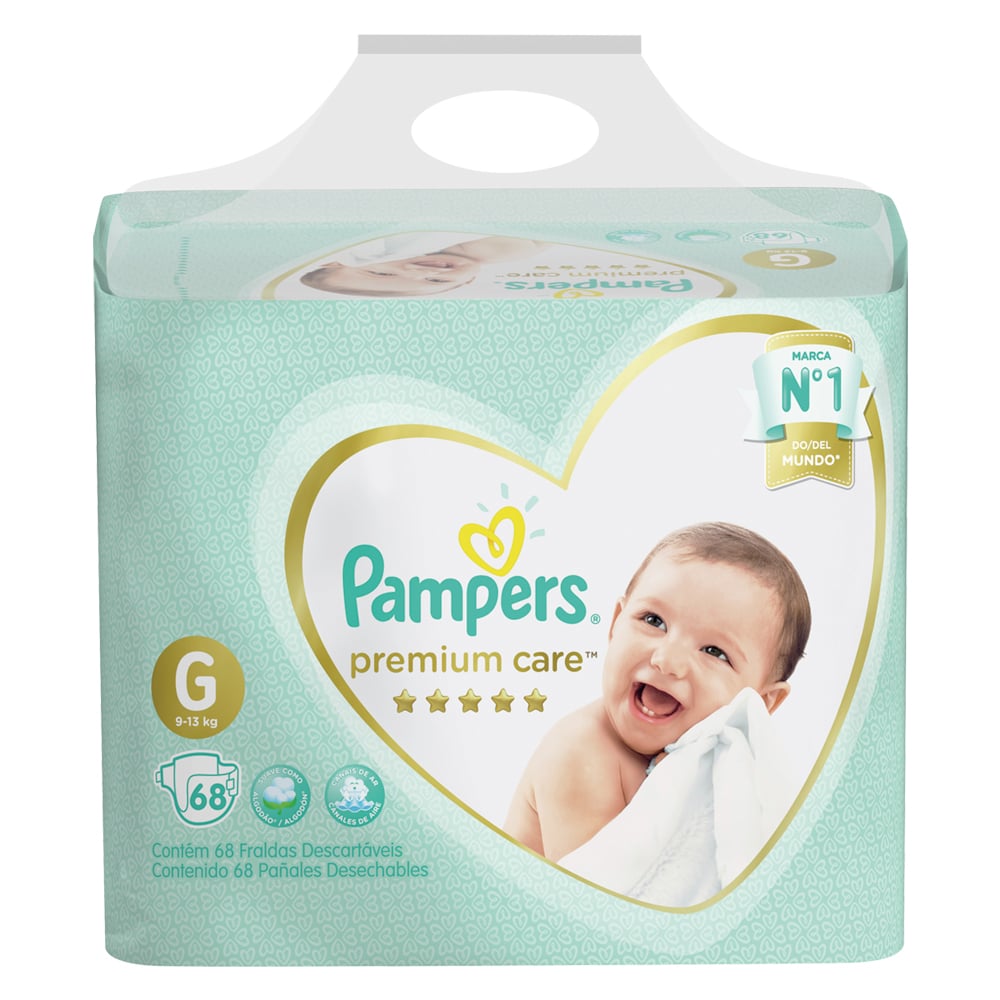 PAMPERS PAÑALES PREMIUM CARE BAG G X68