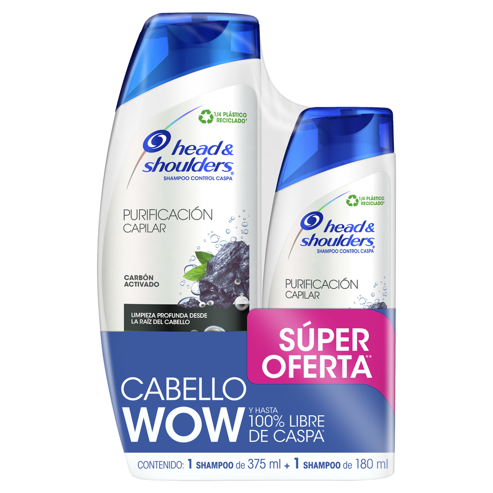 Shampoo Head & Shoulders Purificación Capilar 375 Ml + Shampoo 180 Ml