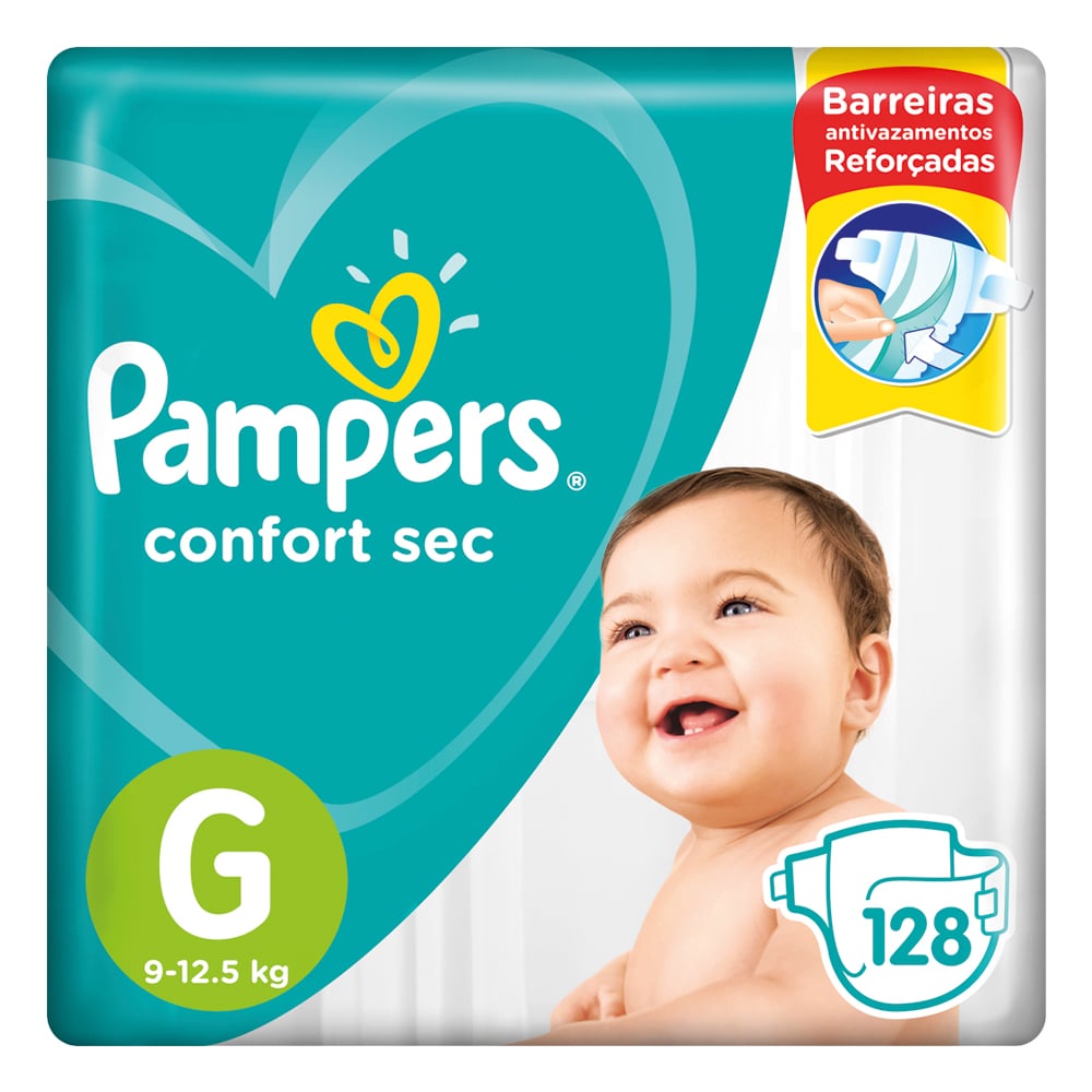 Pañales Pampers Confort Sec Forte Bag G 128 Unidades