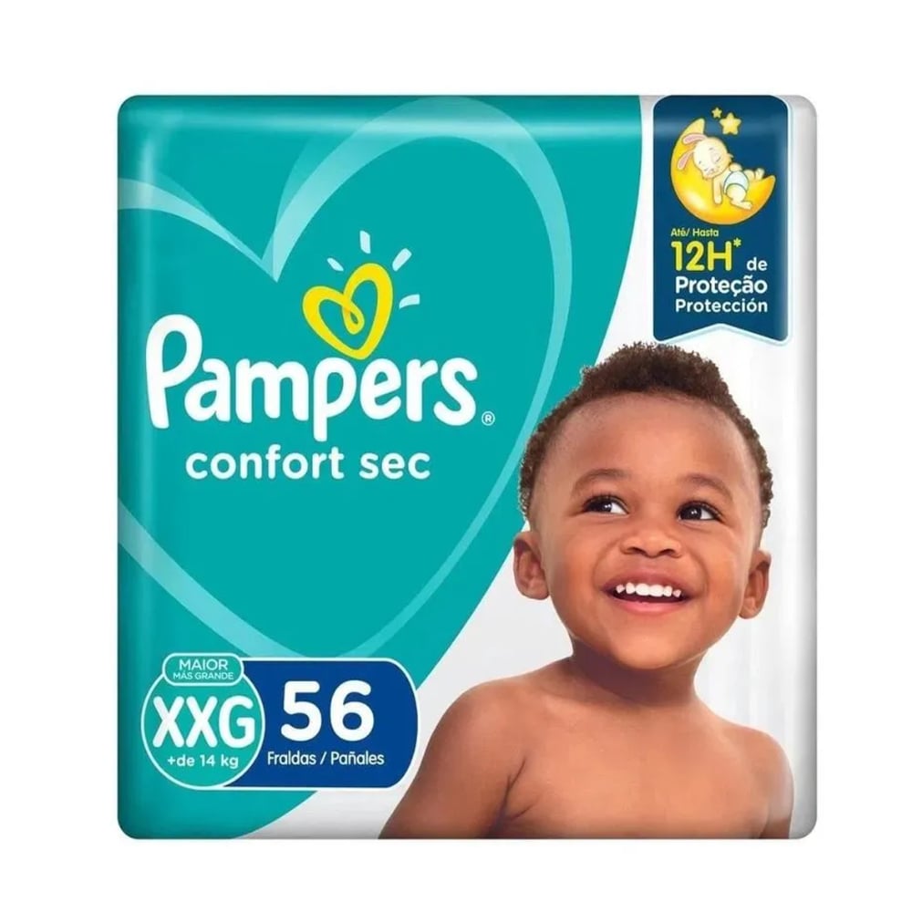 Pañales Pampers Confort Sec Talle Xxg 56 Unidades