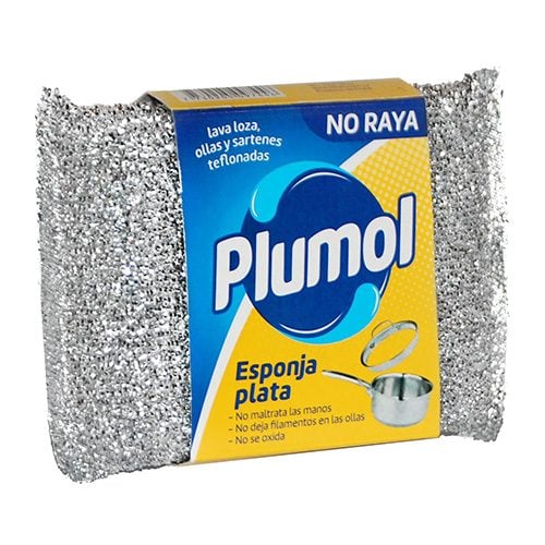 Esponja Plumol De Nylon Plateada