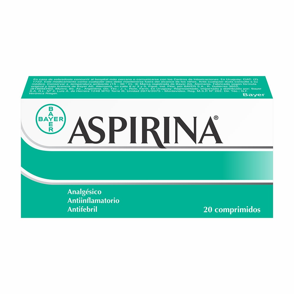 Aspirina 500 Mg 20 Comprimidos