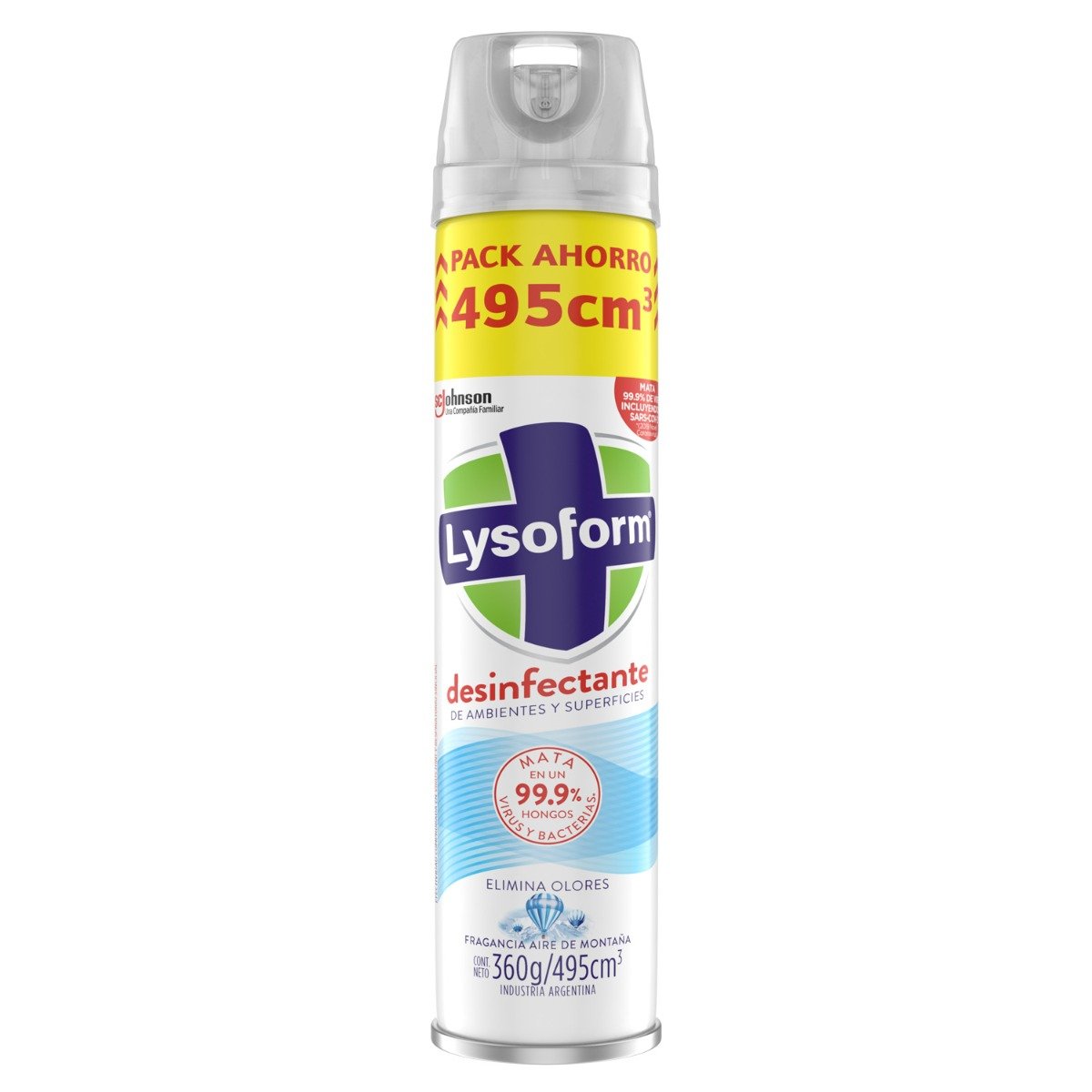 Desinfectante De Ambientes En Aerosol Lysoform Aire De Montaña 495 Ml