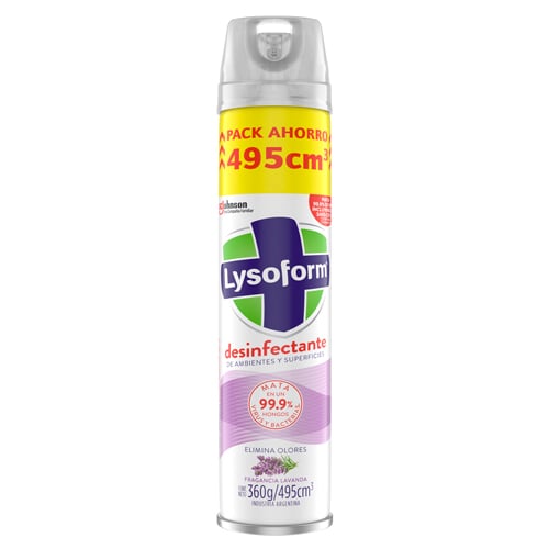 Desinfectante De Ambientes En Aerosol Lysoform Lavanda 495 Ml