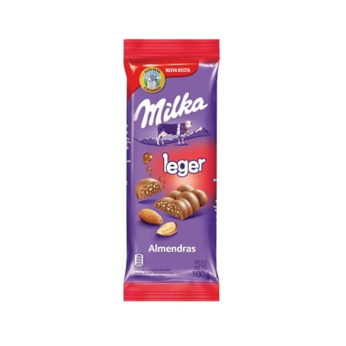 Tableta De Chocolate Milka Leger Almendra 100 G