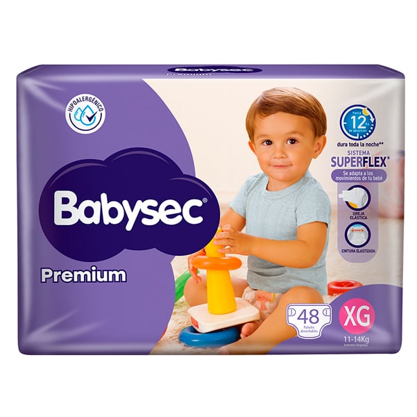 Pañales Babysec Premium Xg 48 Unidades