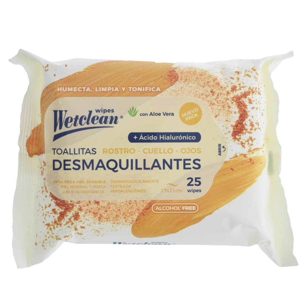 Toallitas Desmaquillantes Wetclean 25 Unidades