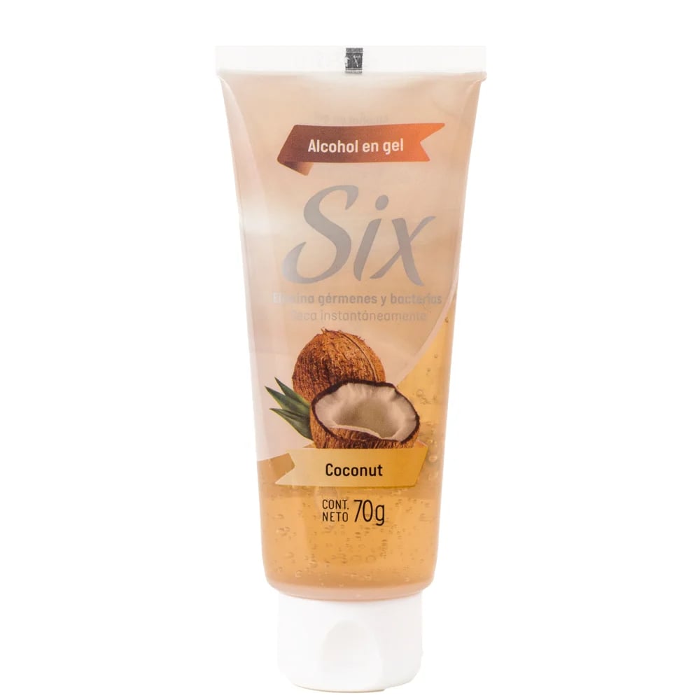 Alcohol En Gel Six Coconut Pomo 70 G