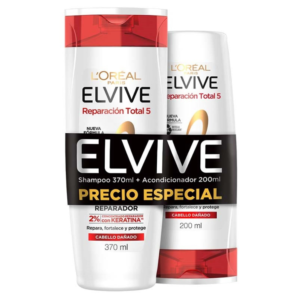 SHAMPOO ELVIVE 400 ML + ACONDICIONADOR RESTAURACION TOTAL 5 200 ML