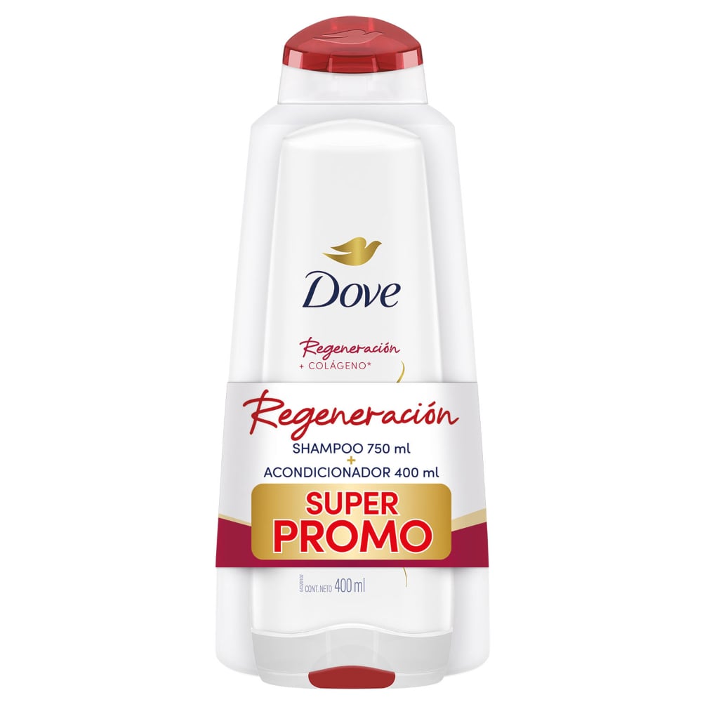 Shampoo Dove Regeneración Extrema 750 Ml + Acondicionador Regeneración Extrema 400 Ml