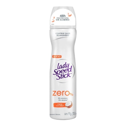 Desodorante En Aerosol Lady Speed Stick 0% Aluminio Coco 150 Ml