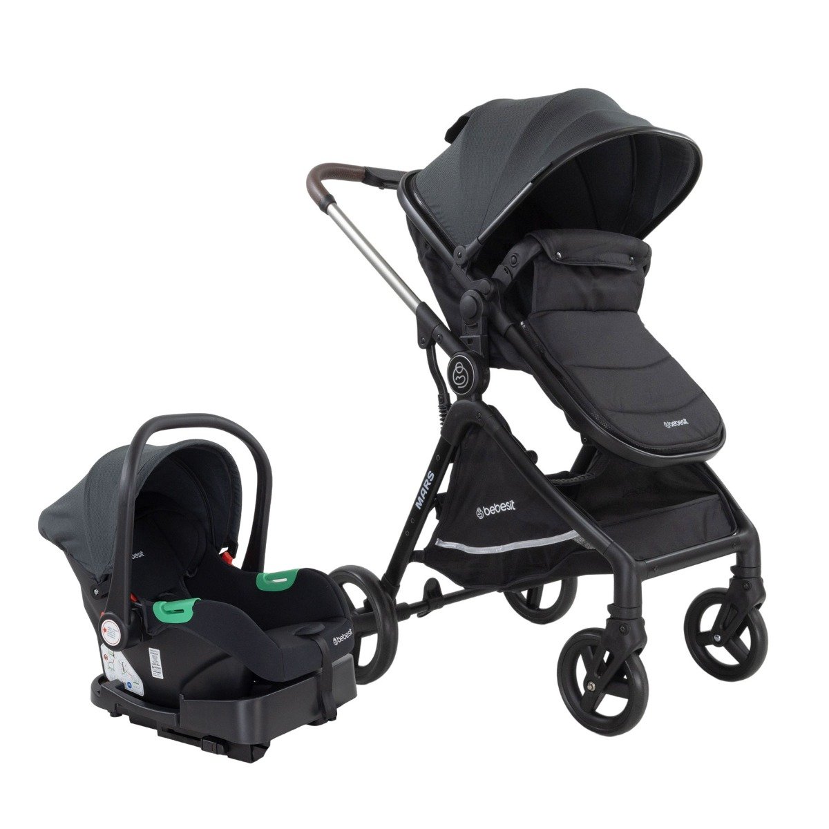 Coche Travel System Bebesit Mars Lx 3 En 1 Negro 