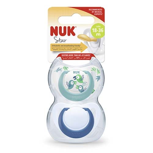 Pack Chupetes Nuk Látex Happy Kids Talle 3 2 Unidades