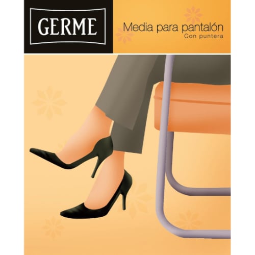 Medias Germe De Lycra Con Puntera 3/4 Color Negro Talle único