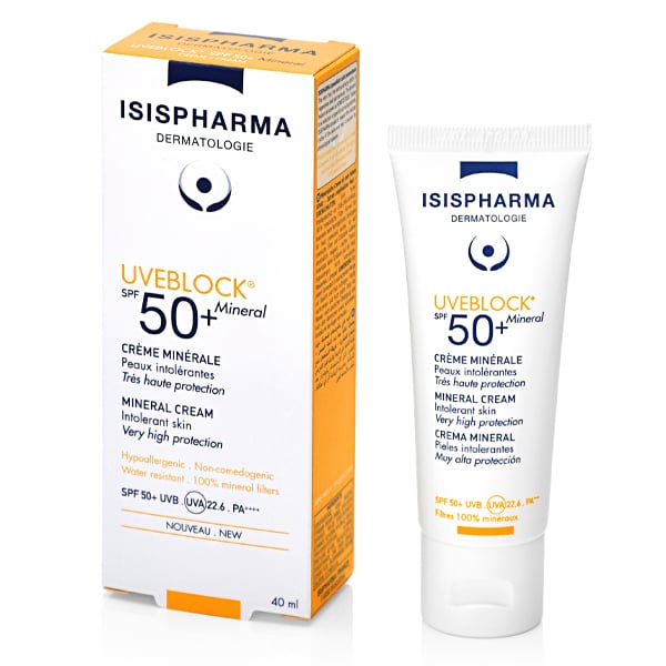 Protector Solar Isispharma Uveblock Mineral Sin Color Fps50+ 40 G