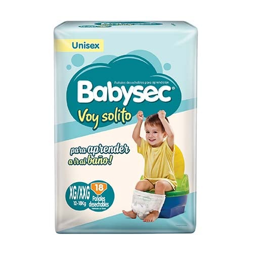 Pañales Babysec Voy Solito Xg/xxg 18 Unidades 