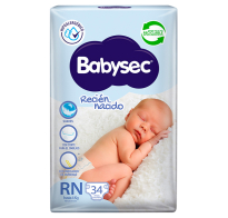 Pañales Babysec Recién Nacido 34 Unidades